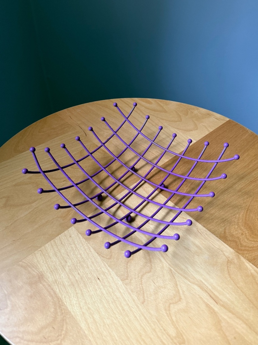 Purple Wire c1999 Vintage IKEA Fruit Basket Tabletop Post Modern Kitchen Decor